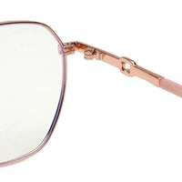 Frostis | Rose Gold Small Full Rim Hexagonal Computer Glasses for Men & Women [Blue Block]