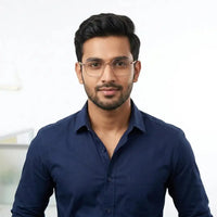 Frostis | Rose Gold Small Full Rim Hexagonal Computer Glasses for Men & Women [Blue Block]