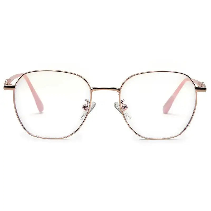 Frostis | Rose Gold Small Full Rim Hexagonal Computer Glasses for Men & Women [Blue Block]