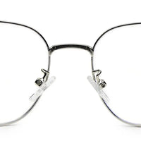 Frostis | Silver & Purple Small Full Rim Hexagonal Computer Glasses for Men & Women [Blue Block]