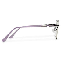 Frostis | Silver & Purple Small Full Rim Hexagonal Computer Glasses for Men & Women [Blue Block]