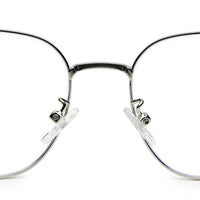 Frostis Silver & Purple Small Full Rim Hexagonal Computer Glasses for Men & Women — Hashtag Eyewears