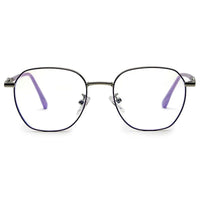 Frostis Silver & Purple Small Full Rim Hexagonal Computer Glasses for Men & Women — Hashtag Eyewears