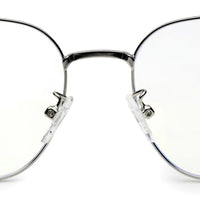 Frostis Silver Small Full Rim Hexagonal Computer Glasses for Men & Women — Hashtag Eyewears