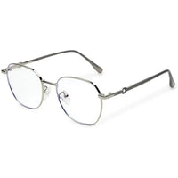 Frostis | Silver Small Full Rim Hexagonal Computer Glasses for Men & Women [Blue Block]