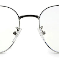 Frostis | Silver Small Full Rim Hexagonal Computer Glasses for Men & Women [Blue Block]