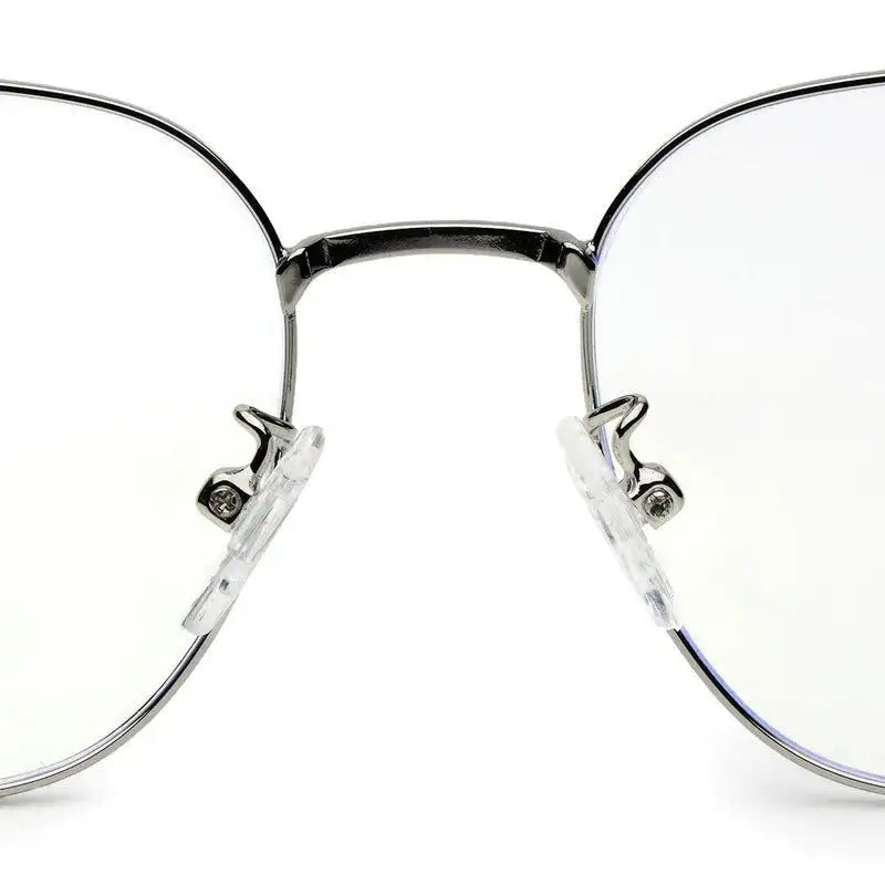 Frostis | Silver Small Full Rim Hexagonal Computer Glasses for Men & Women [Blue Block]