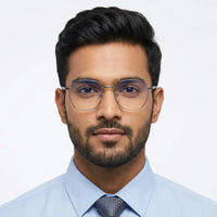 Frostis | Silver Small Full Rim Hexagonal Computer Glasses for Men & Women [Blue Block]