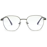 Frostis | Silver Small Full Rim Hexagonal Computer Glasses for Men & Women [Blue Block]