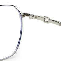 Frostis | Silver Small Full Rim Hexagonal Computer Glasses for Men & Women [Blue Block]