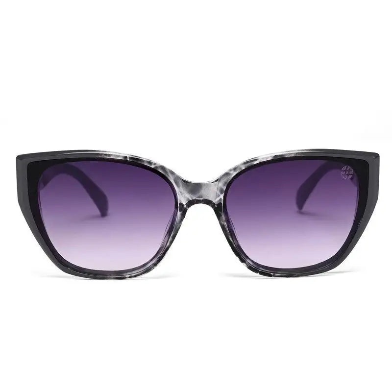 Fynix | Black Grey Texture Medium Full Rim Cateye Sunglasses for Women [UV-protected]