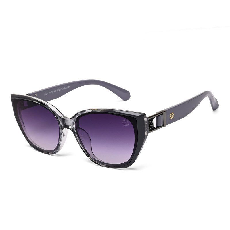Fynix Black Grey Texture Medium Full Rim Cateye Sunglasses for Women — Hashtag Eyewears
