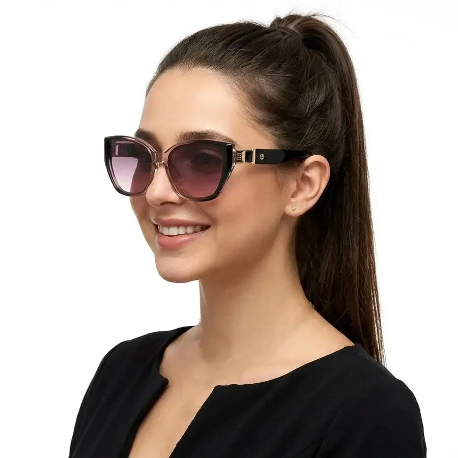 Fynix | Transparent Brown Medium Full Rim Cateye Sunglasses for Women [UV-protected]