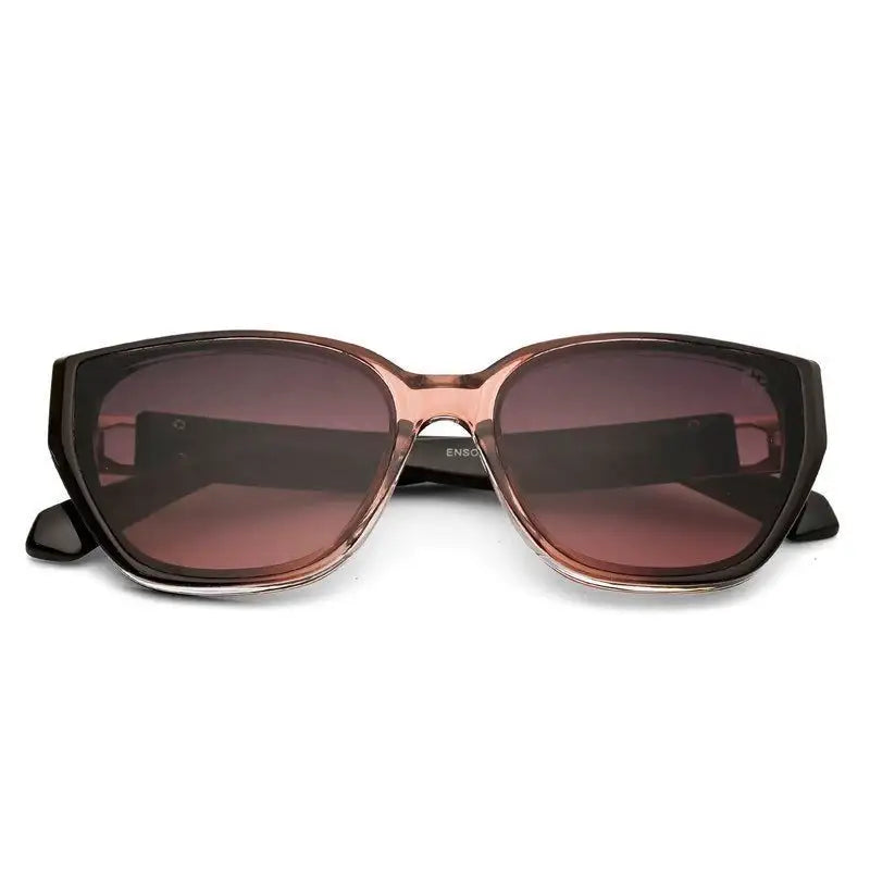 Fynix | Transparent Brown Medium Full Rim Cateye Sunglasses for Women [UV-protected]
