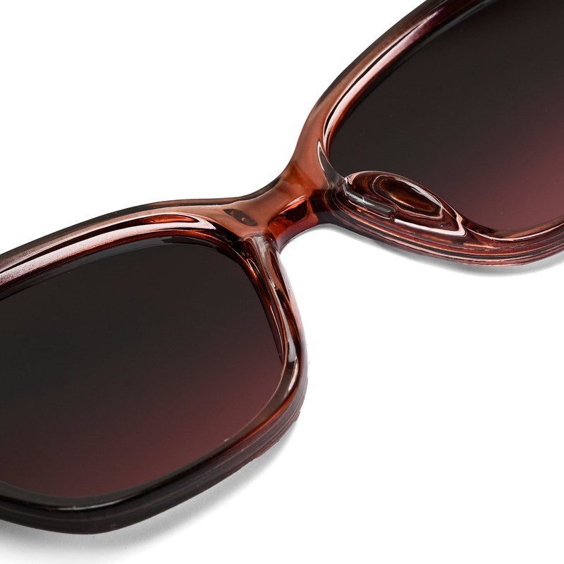 Fynix | Transparent Brown Medium Full Rim Cateye Sunglasses for Women [UV-protected]