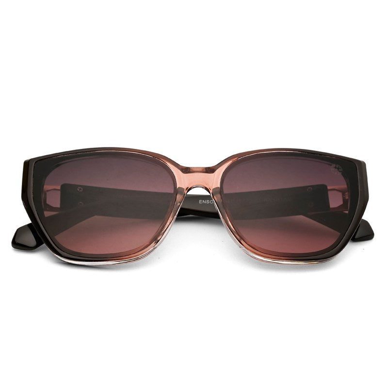 Fynix | Transparent Brown Medium Full Rim Cateye Sunglasses for Women [UV-protected]