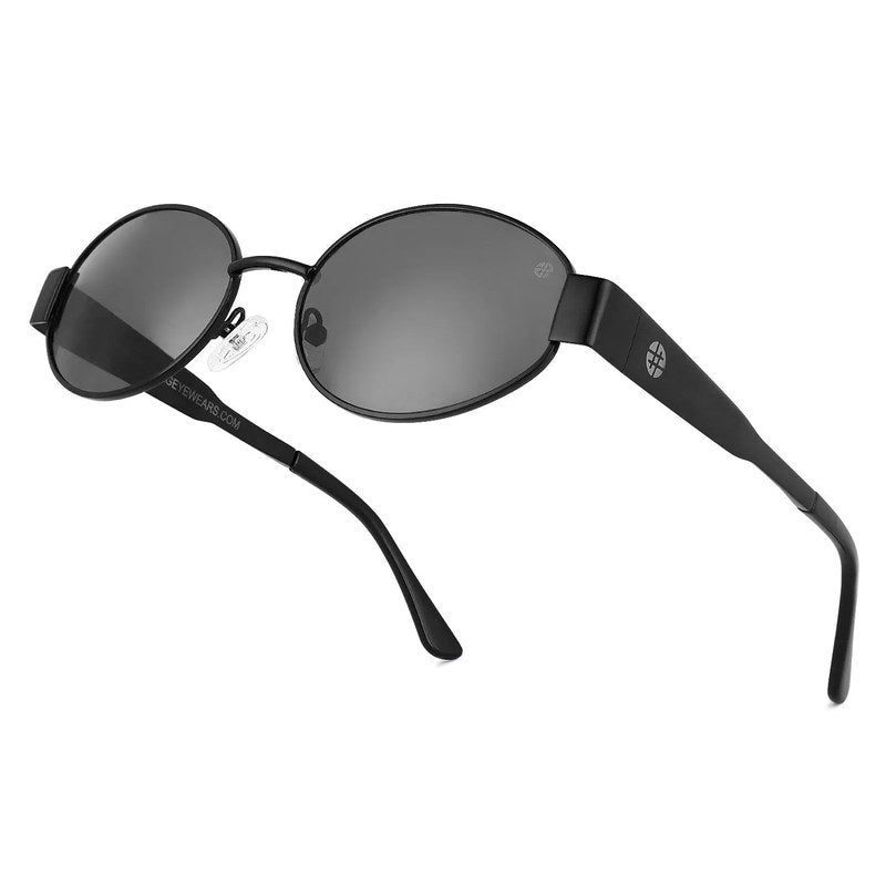 Fynora Black Medium Full Rim Oval Sunglasses for Women — Hashtag Eyewears