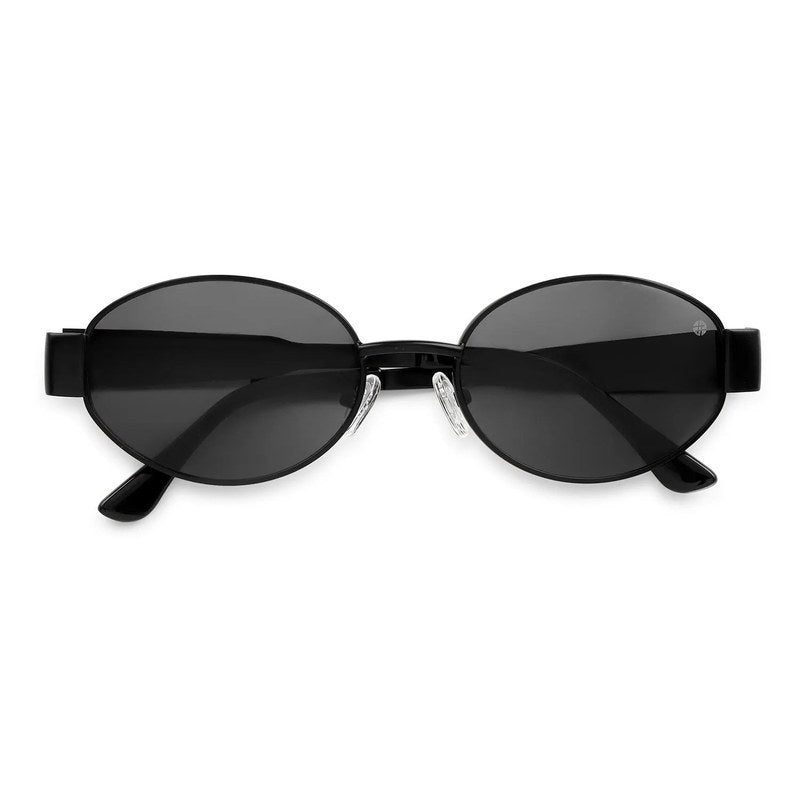 Fynora Black Medium Full Rim Oval Sunglasses for Women — Hashtag Eyewears