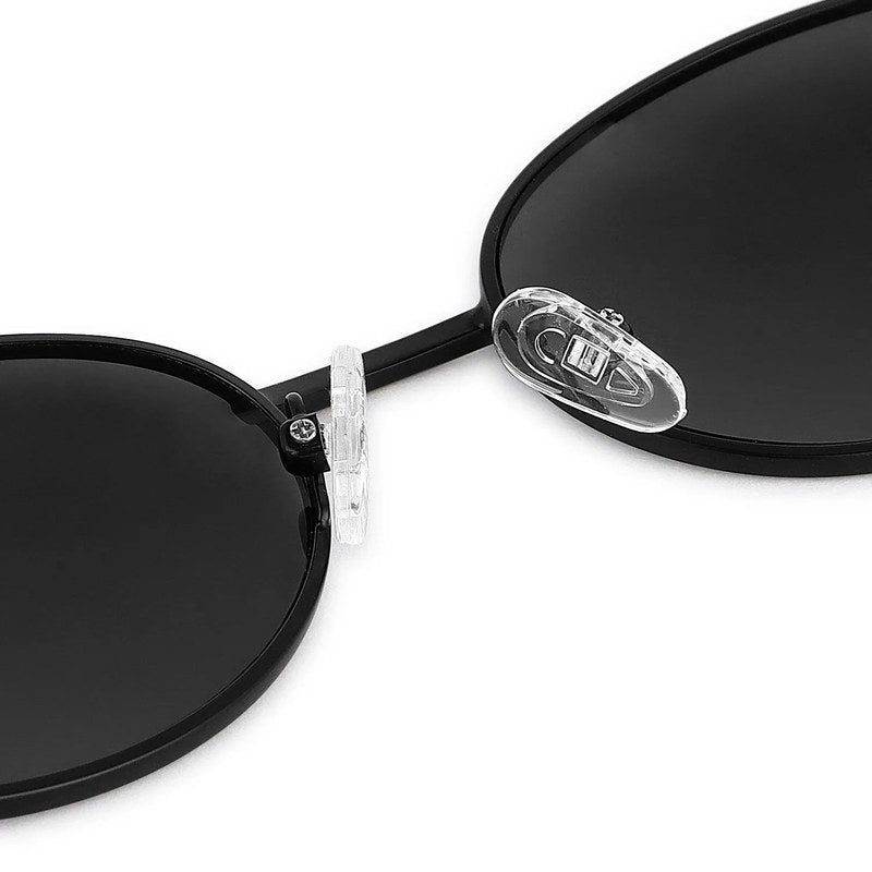 Fynora Black Medium Full Rim Oval Sunglasses for Women — Hashtag Eyewears