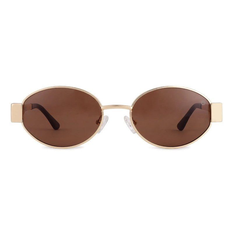 Fynora Brown Medium Full Rim Oval Sunglasses for Women — Hashtag Eyewears