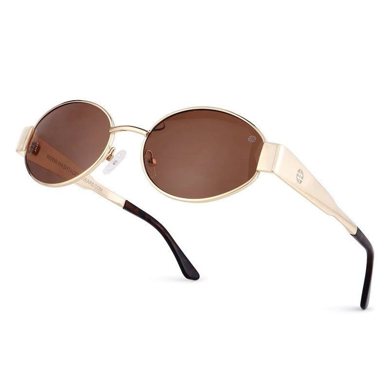 Fynora | Brown Medium Full Rim Oval Sunglasses for Women [UV-protected]