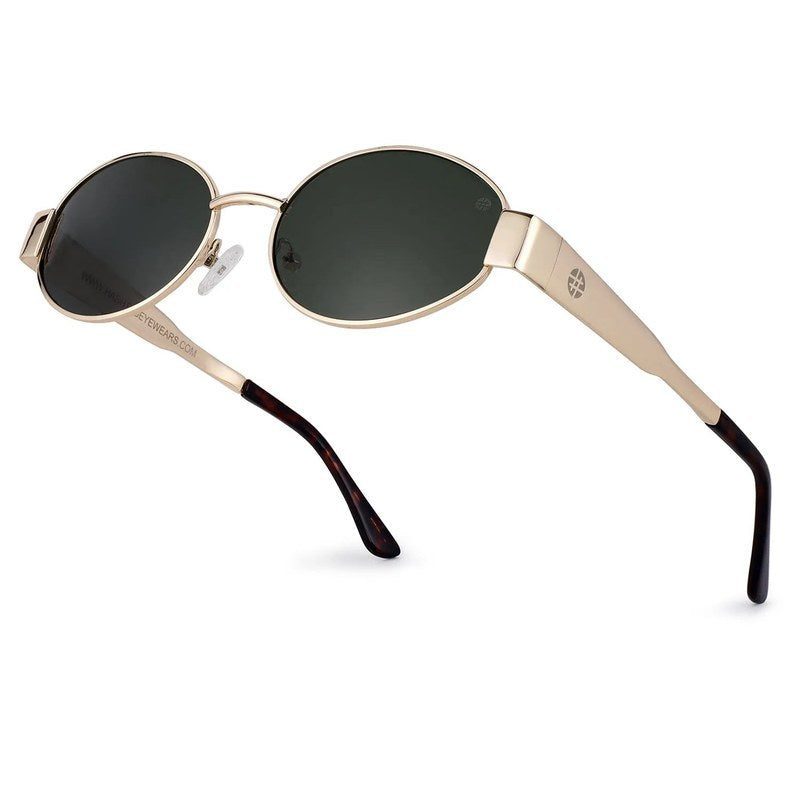 Fynora Green Medium Full Rim Oval Sunglasses for Women — Hashtag Eyewears