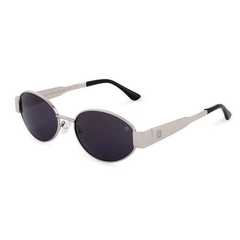 Fynora Silver Medium Full Rim Oval Sunglasses for Women — Hashtag Eyewears