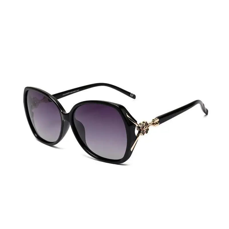 Fyra | Black Large Full Rim Butterfly Sunglasses for Women [Polarized]
