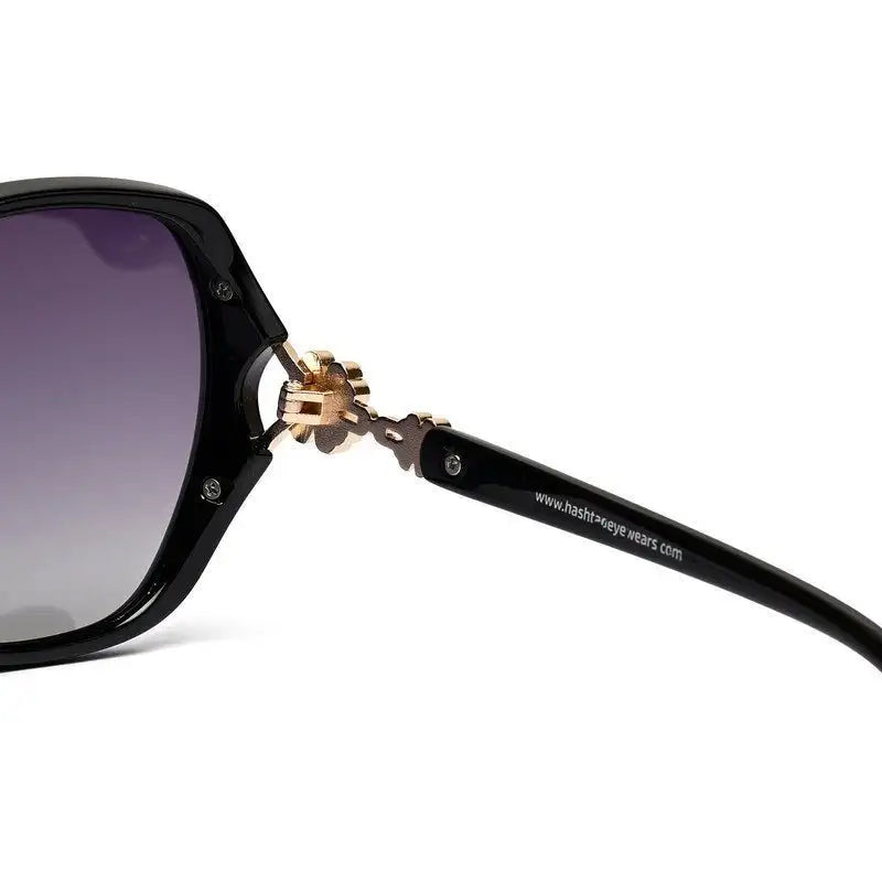 Fyra | Black Large Full Rim Butterfly Sunglasses for Women [Polarized]