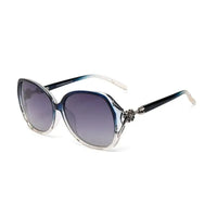 Fyra | Transparent Blue Large Full Rim Butterfly Sunglasses for Women [Polarized]