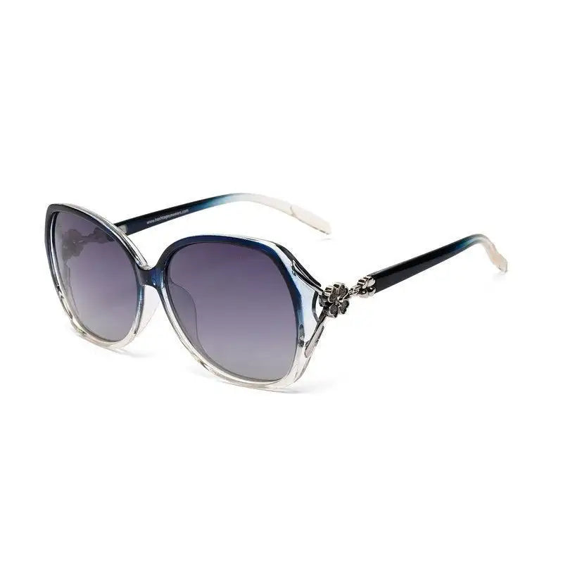 Fyra | Transparent Blue Large Full Rim Butterfly Sunglasses for Women [Polarized]