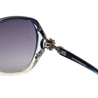 Fyra | Transparent Blue Large Full Rim Butterfly Sunglasses for Women [Polarized]