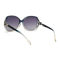 Fyra | Transparent Blue Large Full Rim Butterfly Sunglasses for Women [Polarized]