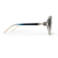 Fyra | Transparent Blue Large Full Rim Butterfly Sunglasses for Women [Polarized]