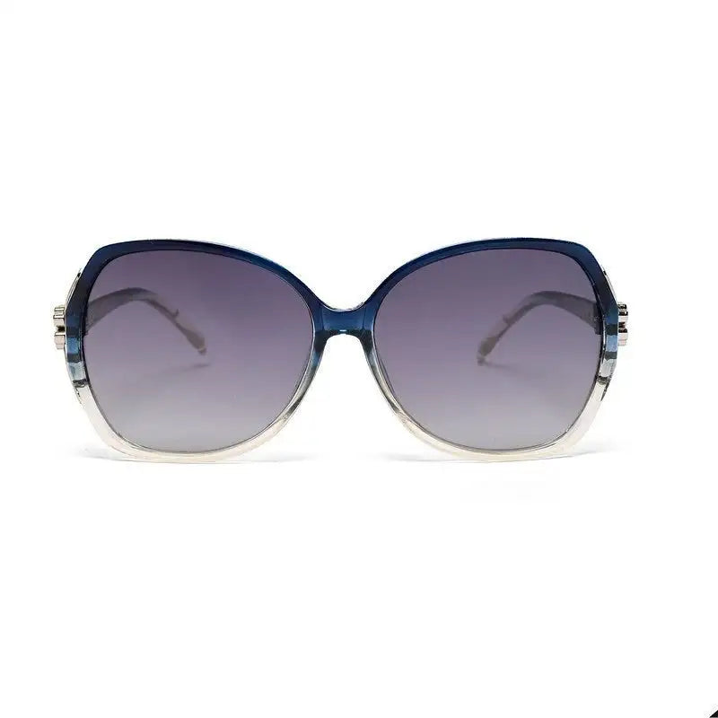 Fyra | Transparent Blue Large Full Rim Butterfly Sunglasses for Women [Polarized]