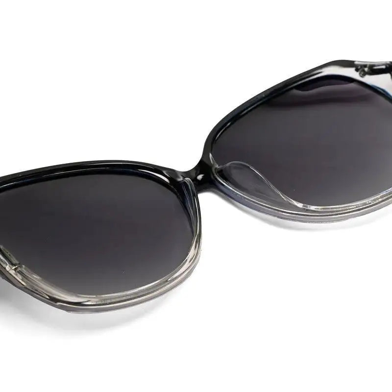 Fyra | Transparent Blue Large Full Rim Butterfly Sunglasses for Women [Polarized]