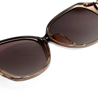 Fyra | Transparent Brown Large Full Rim Butterfly Sunglasses for Women [Polarized]
