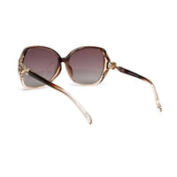 Fyra | Transparent Brown Large Full Rim Butterfly Sunglasses for Women [Polarized]