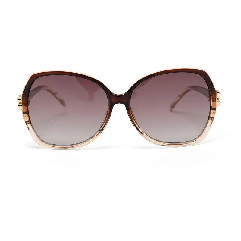 Fyra | Transparent Brown Large Full Rim Butterfly Sunglasses for Women [Polarized]