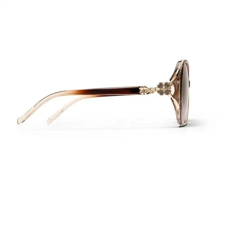 Fyra | Transparent Brown Large Full Rim Butterfly Sunglasses for Women [Polarized]