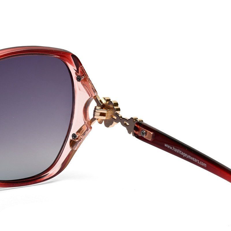 Fyra | Transparent Purple Large Full Rim Butterfly Sunglasses for Women [Polarized]