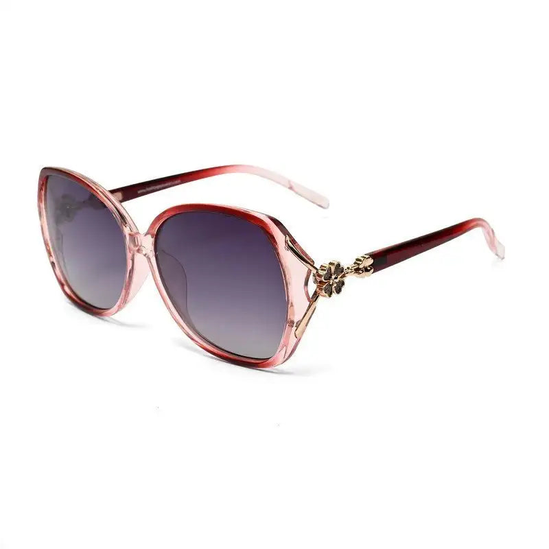 Fyra | Transparent Purple Large Full Rim Butterfly Sunglasses for Women [Polarized]