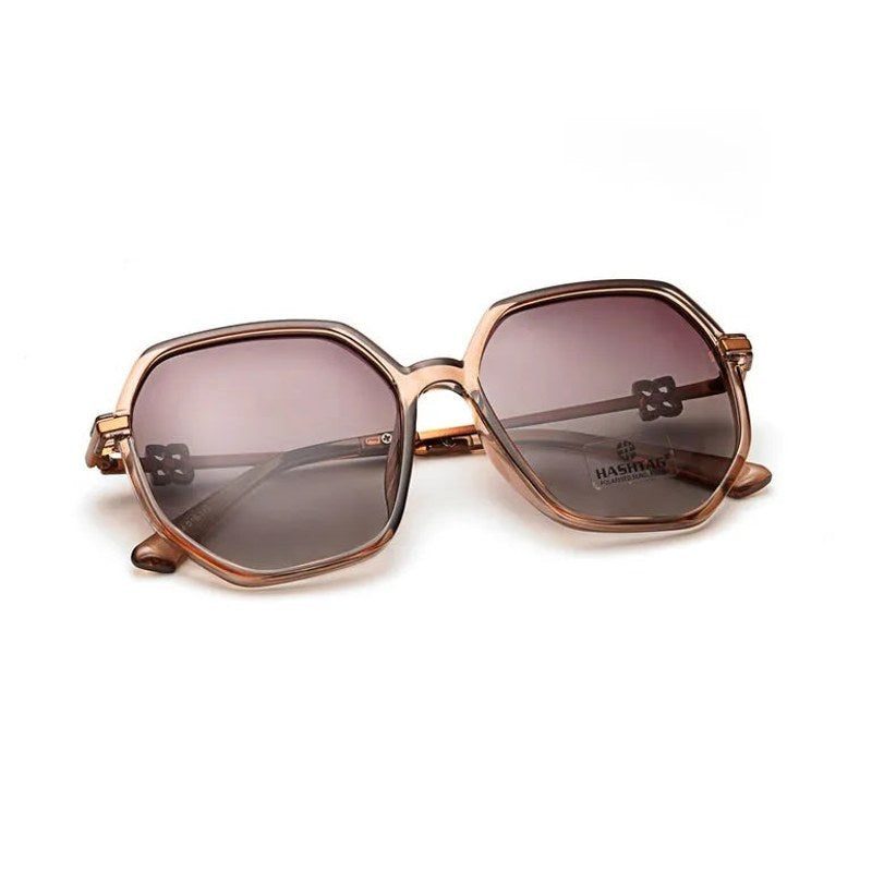 Fyreon | Pink Large Full Rim Hexagonal Sunglasses for Women [Polarized]
