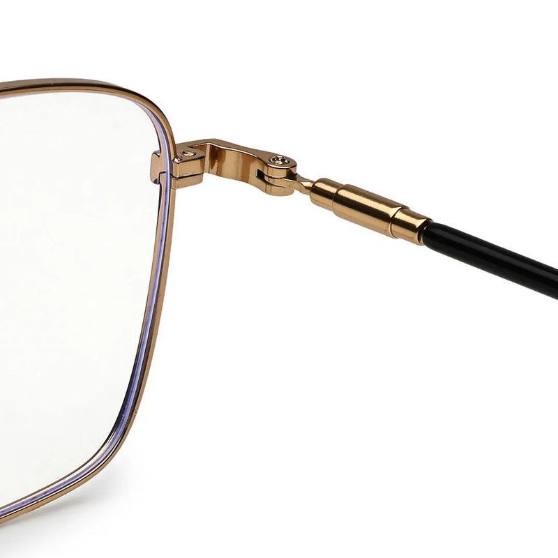 Fyrion Black & Gold Medium Full Rim RECTANGLE Computer Glasses for Men & Women — Hashtag Eyewears