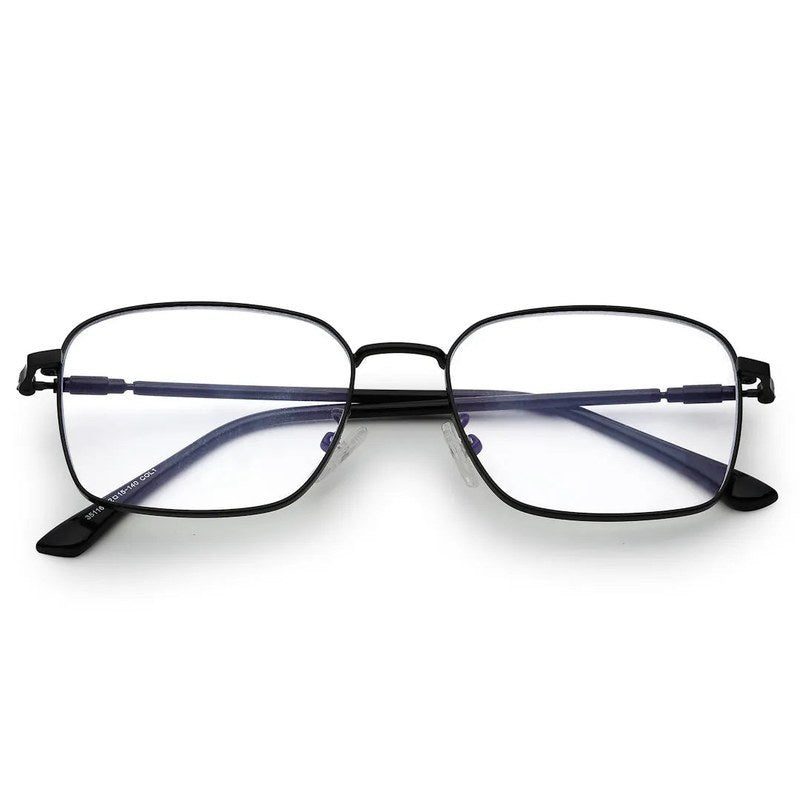 Fyrion Black Medium Full Rim RECTANGLE Computer Glasses for Men & Women — Hashtag Eyewears