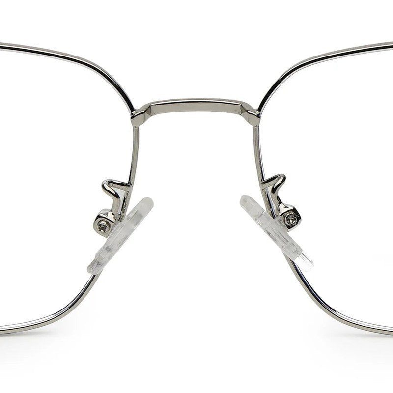 Fyrion Black & Silver Medium Full Rim RECTANGLE Computer Glasses for Men & Women — Hashtag Eyewears