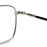 Fyrion Black & Silver Medium Full Rim RECTANGLE Computer Glasses for Men & Women — Hashtag Eyewears