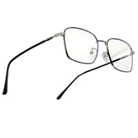 Fyrion Black & Silver Medium Full Rim RECTANGLE Computer Glasses for Men & Women — Hashtag Eyewears