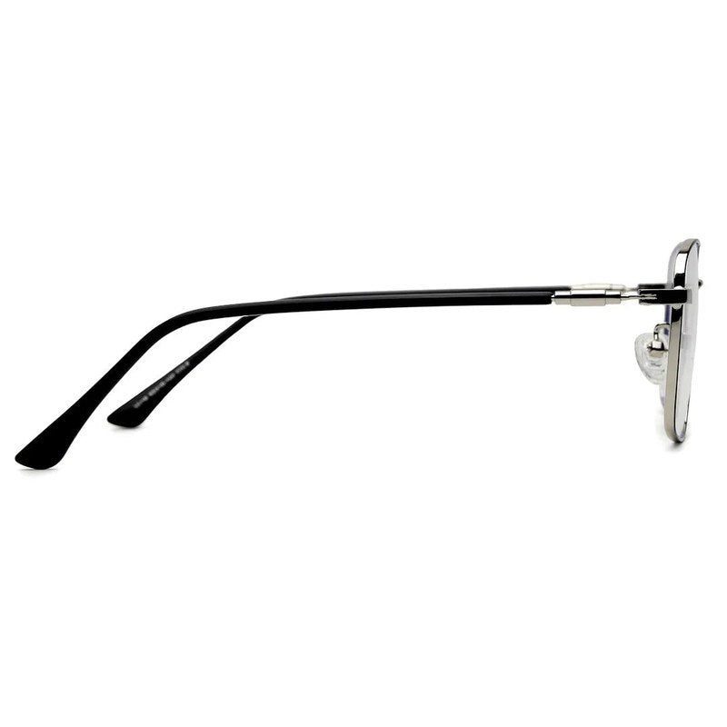 Fyrion Black & Silver Medium Full Rim RECTANGLE Computer Glasses for Men & Women — Hashtag Eyewears