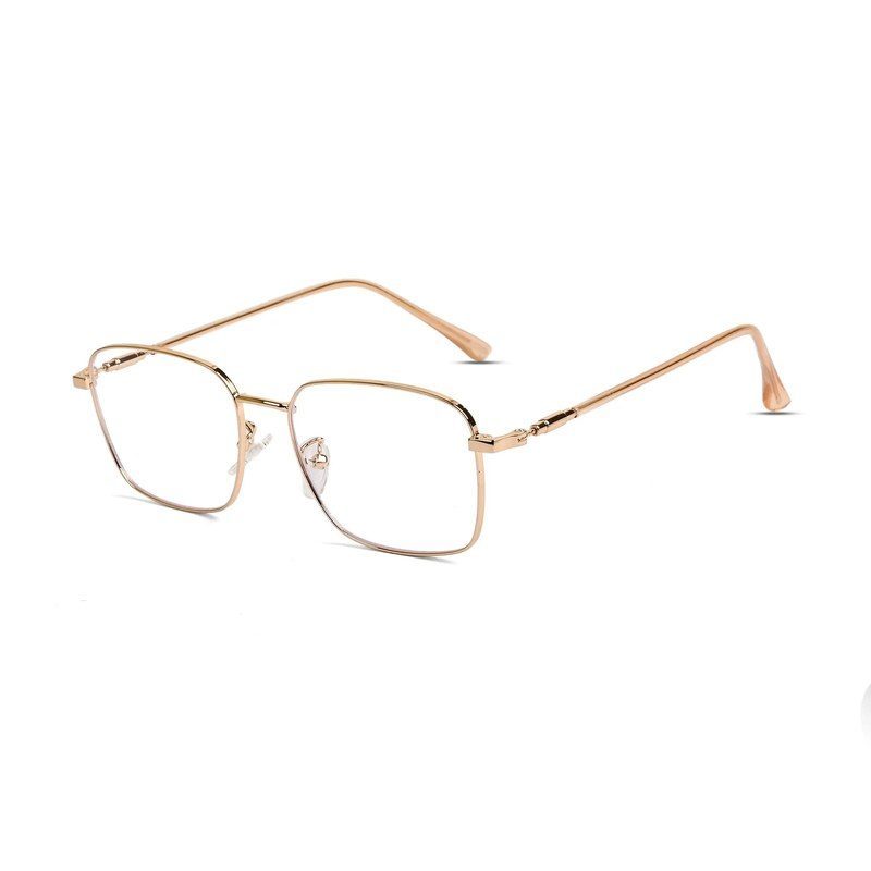 Fyrion Golden Medium Full Rim RECTANGLE Computer Glasses for Men & Women — Hashtag Eyewears